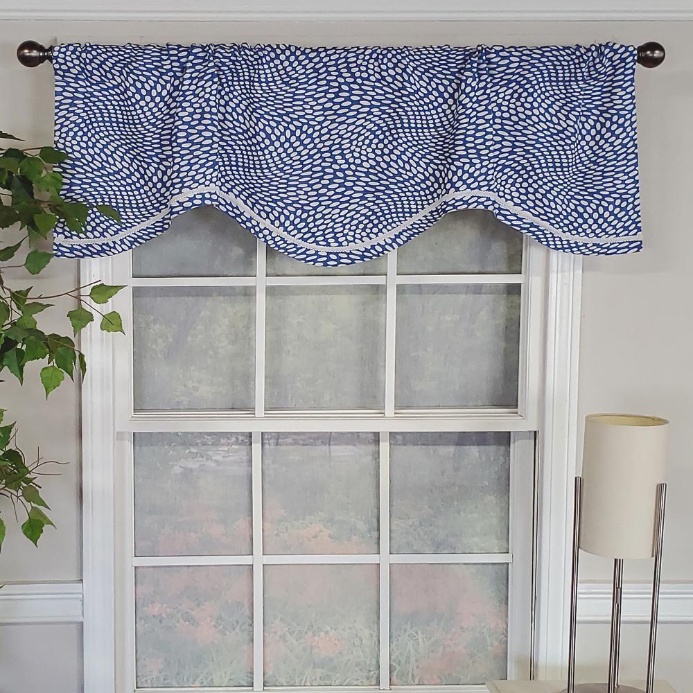 RLF Home Arvana Cornice All Season Premium Valance Blue 3 Rod Pocket 50W x 17L