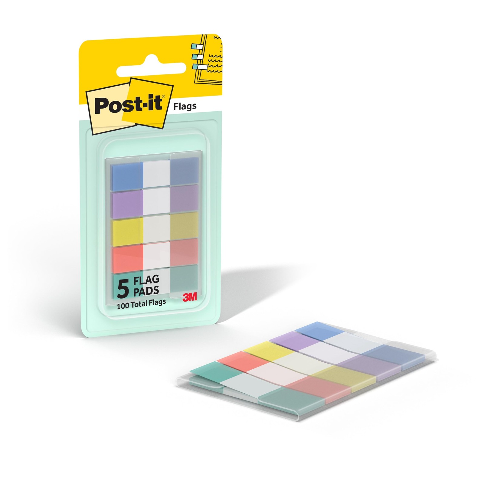 Post-it Flags, 0.47 in. x 1.7 in., One Dispenser 47″ x 1.7″, Pastel Colors