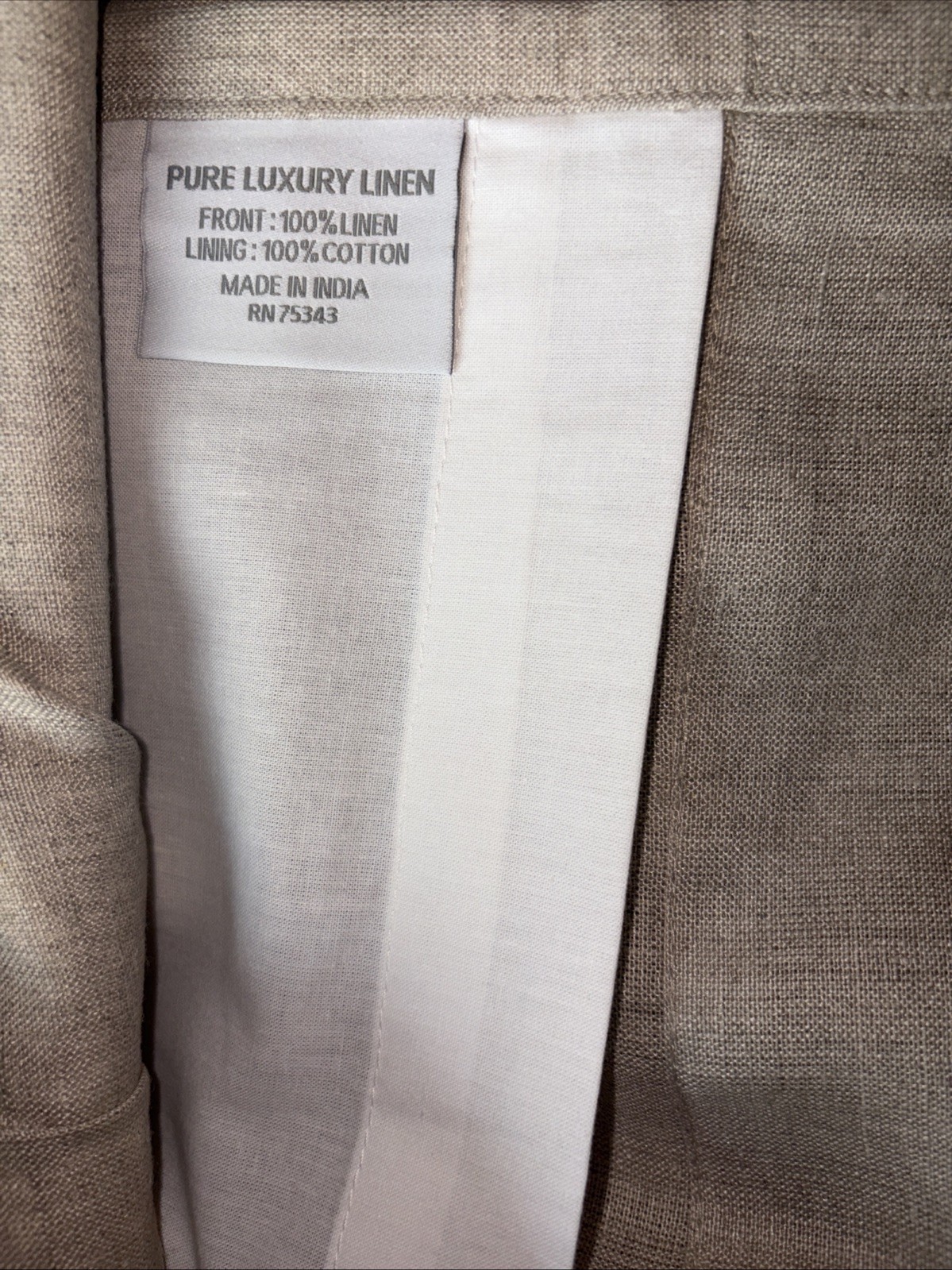 Rare Pure Luxury Belgian Linen Natural Window Curtains Panel Drapes 50×108 Set 2