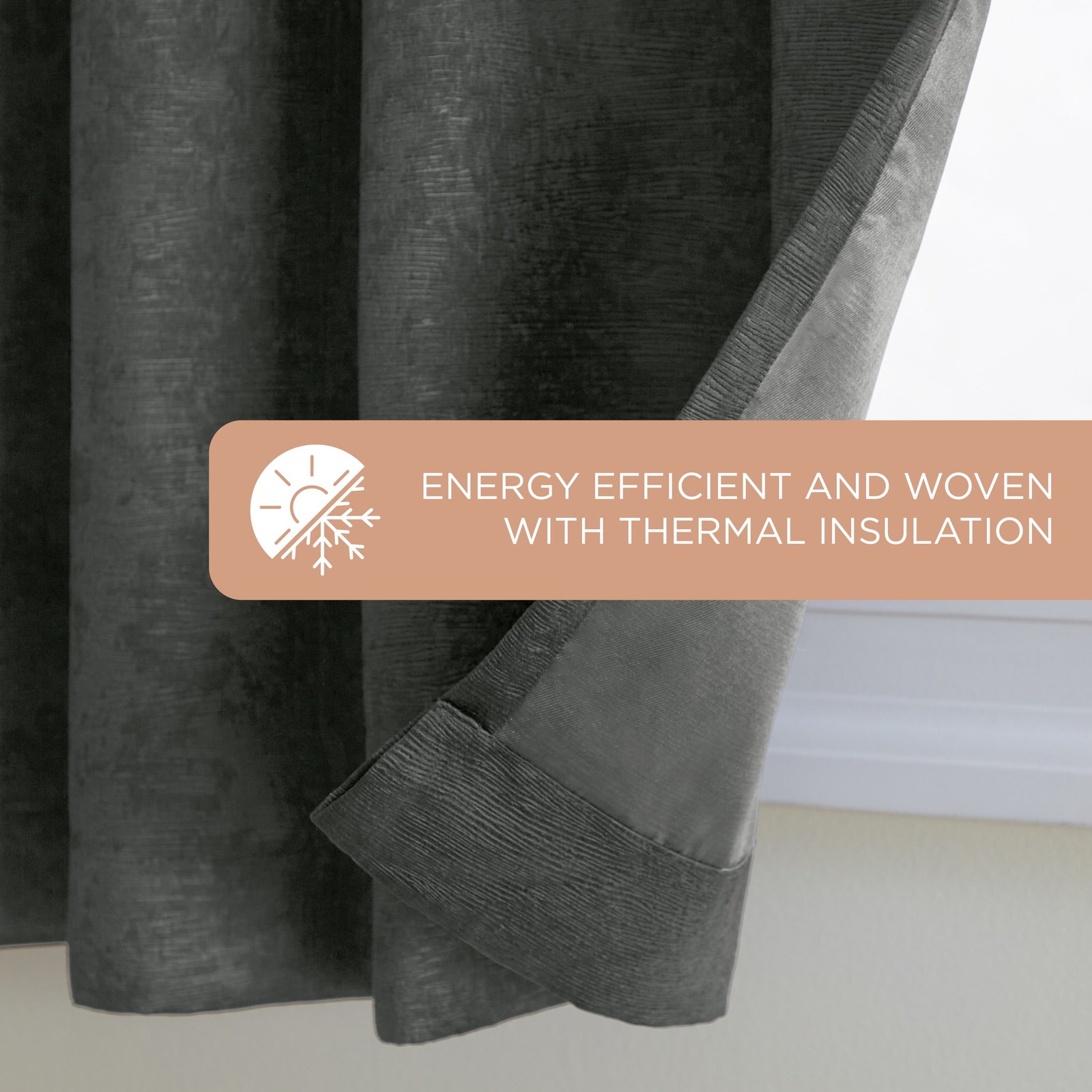 EVERYDAY Lustre Solid Heavyweight Textured Sateen Indoor Curtains Room Darkening