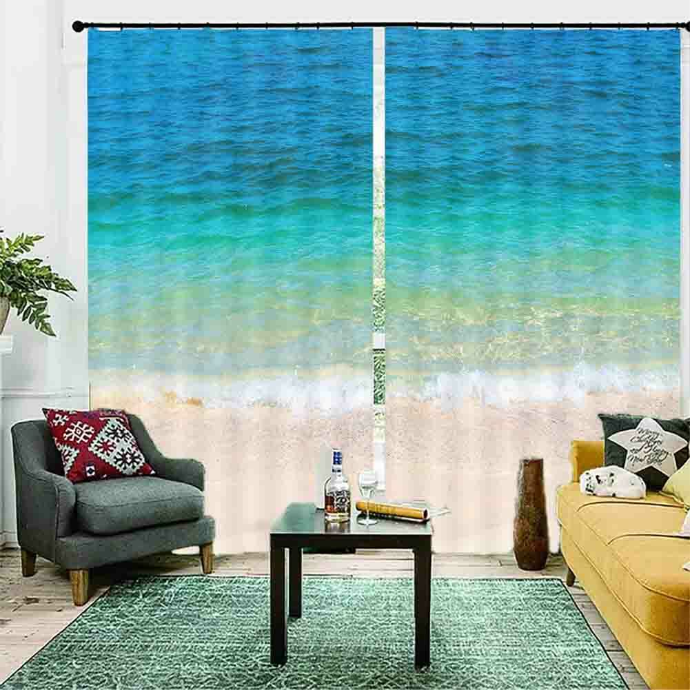Great Waves Still Sound 3D Blockout Photo Print Curtain Fabric Curtains Window