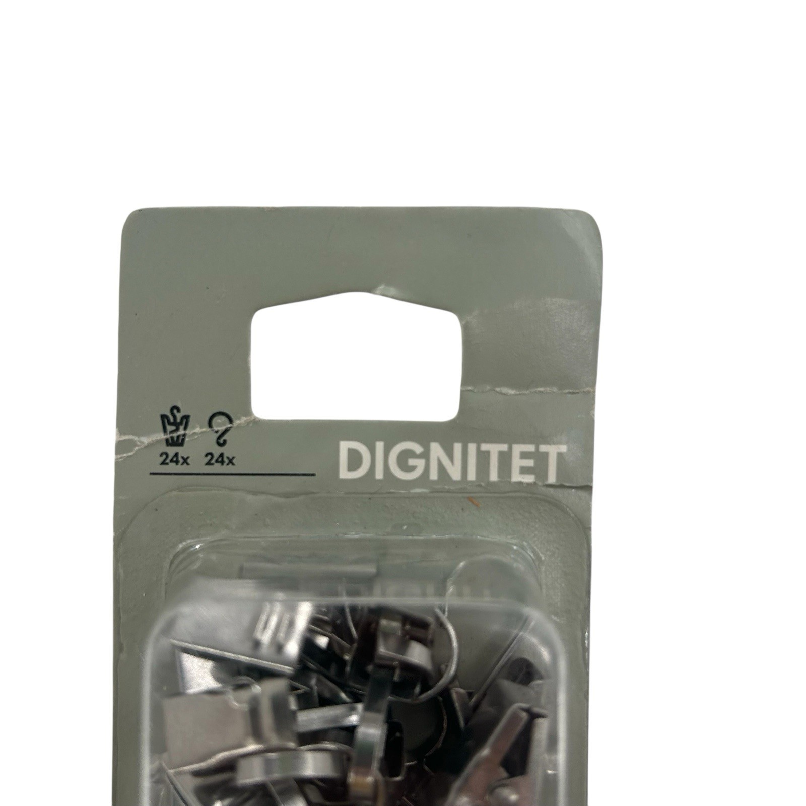24 NEW in Package- Ikea Dignitet Curtain Wire Stainless Steel Clips 200.759.47