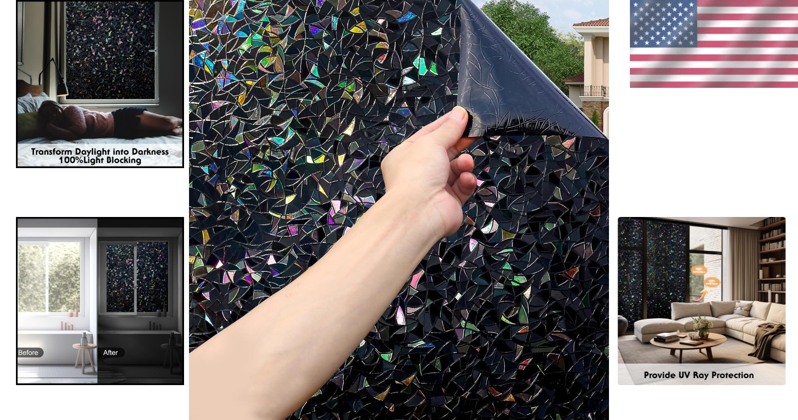 Static Cling Blackout Film – Easy Installation, 100% UV Protection, 35.4 x 78.7