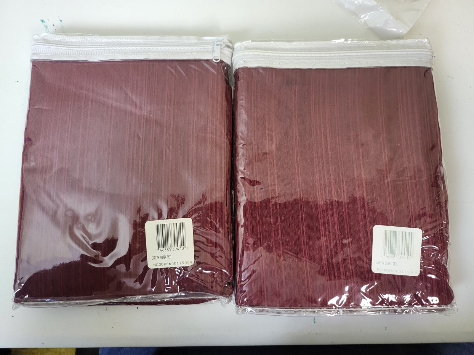 2 – Carlyn Red Curtain Panels 50W x 84″L ea Red NWOT MCO0X6600175084