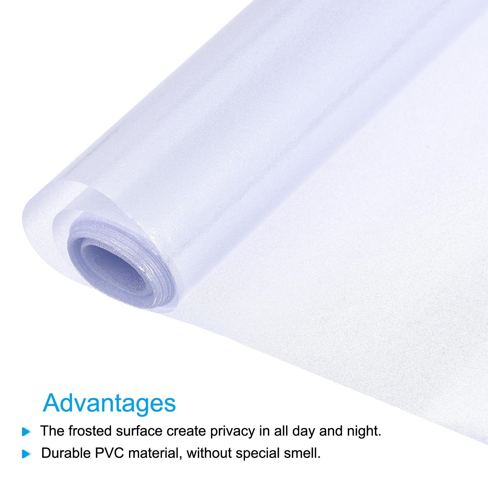 Privacy Window Film PVC Frosted 78.7″x11.8″ Covering for Bathroom Office Clear