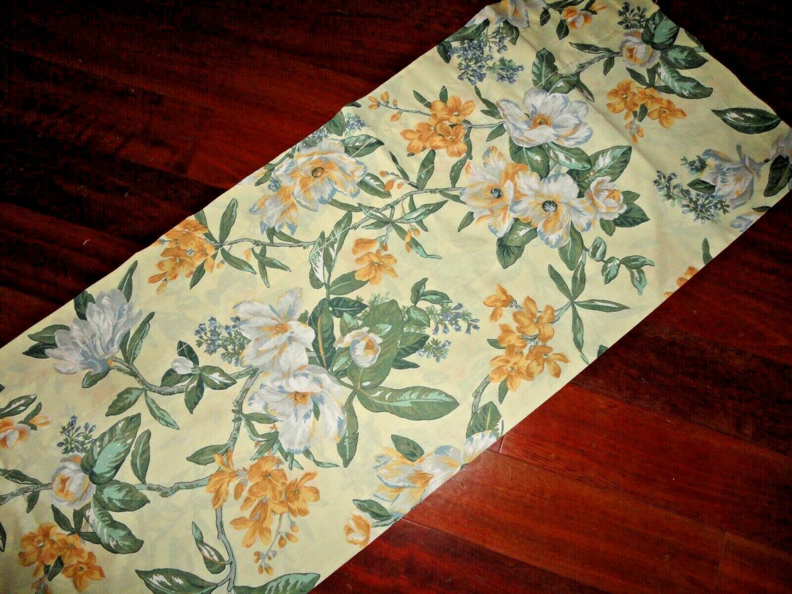 VINTAGE WESTPOINT QUAKER HILL MAGNOLIA GREEN GOLD CREAM FLORAL (1) VALANCE 17X82
