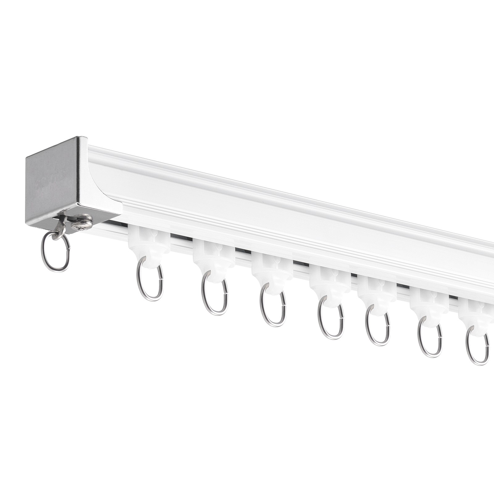 VEVOR Ceiling Curtain Track Set 17.7 FT/5.4 Meter Room Divider with Hooks White