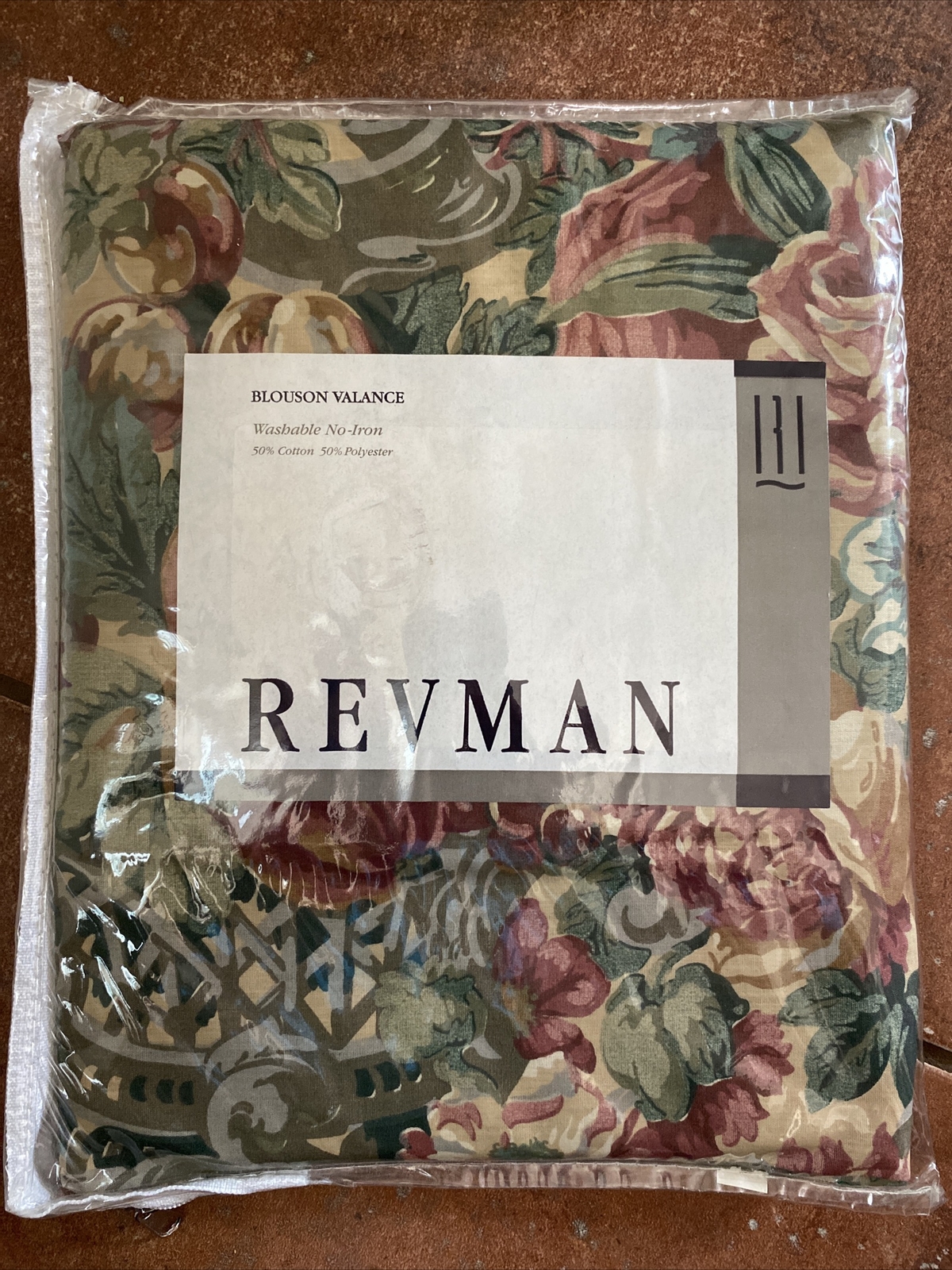 VTG Revman VALANCE Blouson COTTAGE ROSE Cottage Florals Green Burgundy Tan NEW