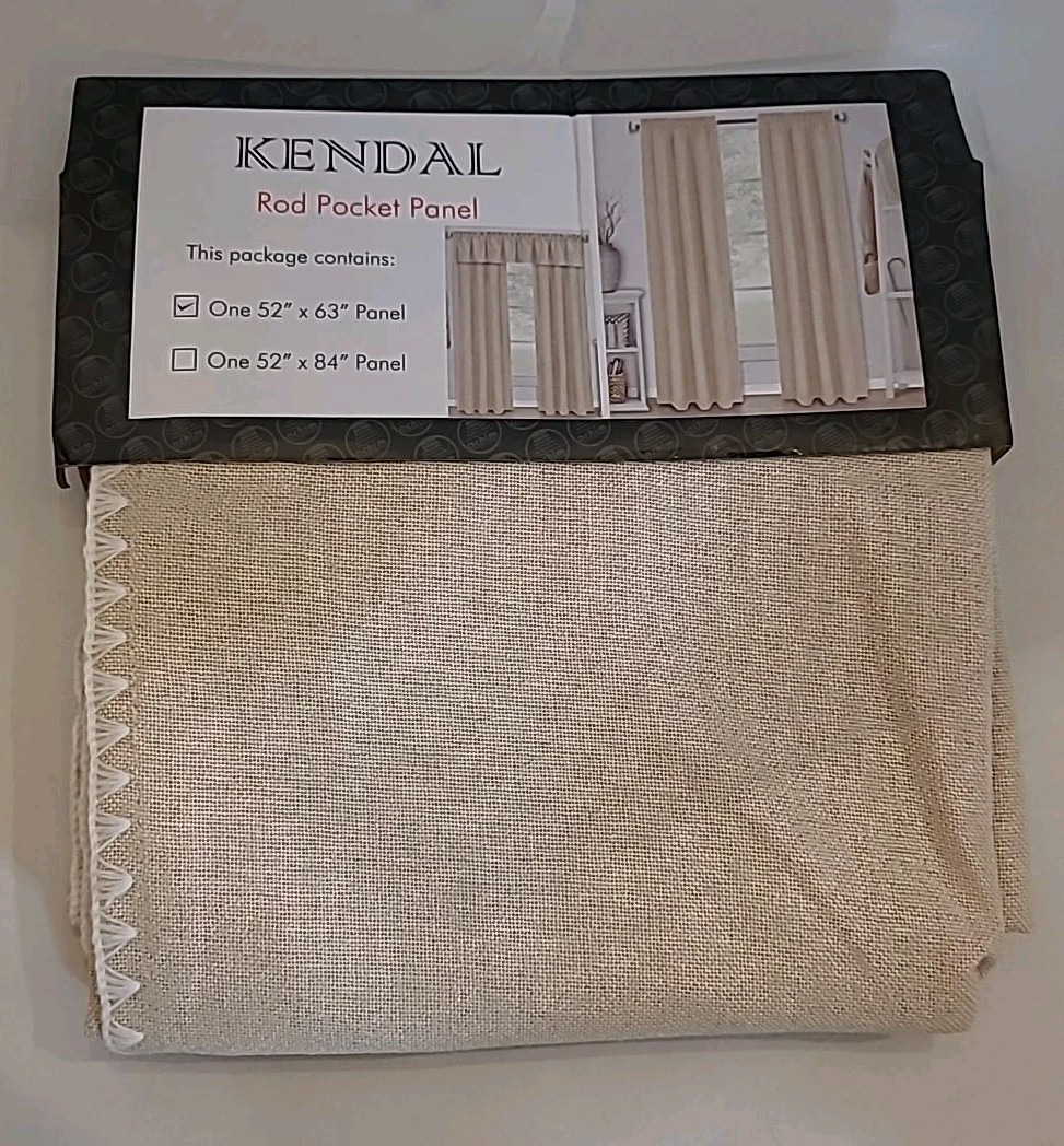 Farmhouse Rustic Kendal 3-Valances 58″x14″ & Curtain Panel Rod Pocket 52″W X 63″