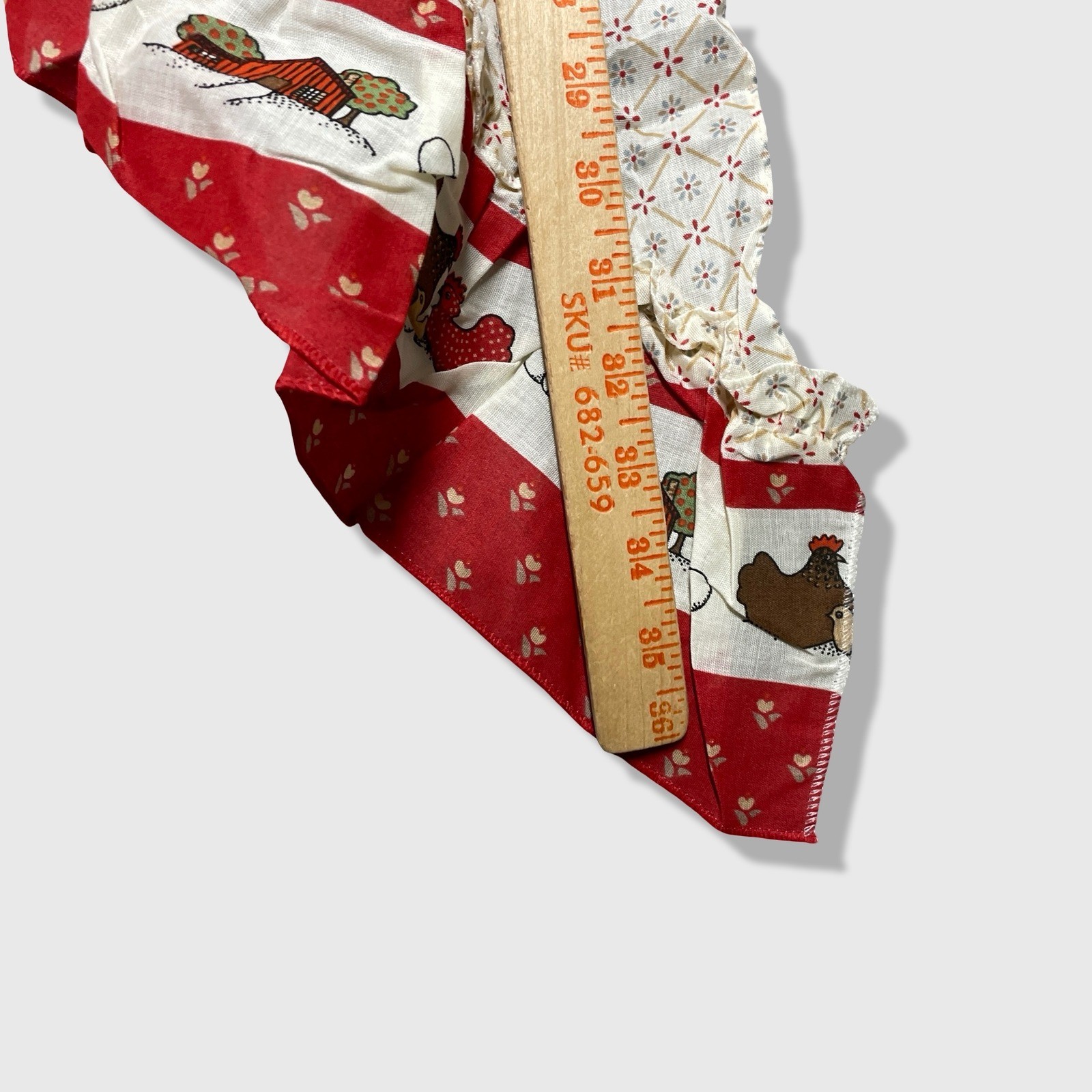Valance Kitchen Curtains Set of 4 Red White Chicken Farmhouse Country Decor