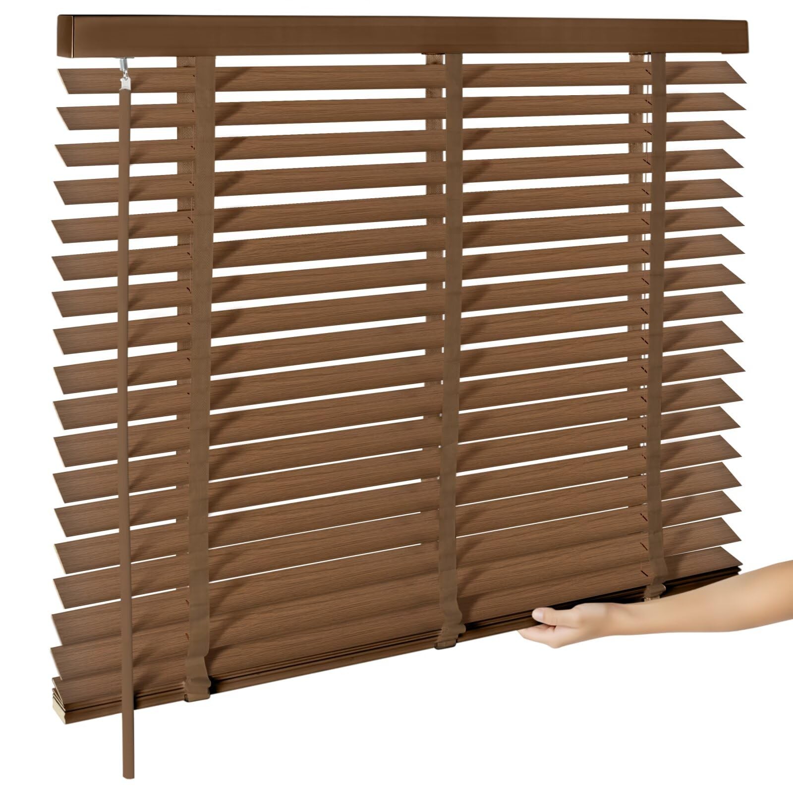 2″ Cordless Wood Blinds for Indoor Windows – Horizontal Window Blinds Easy In…