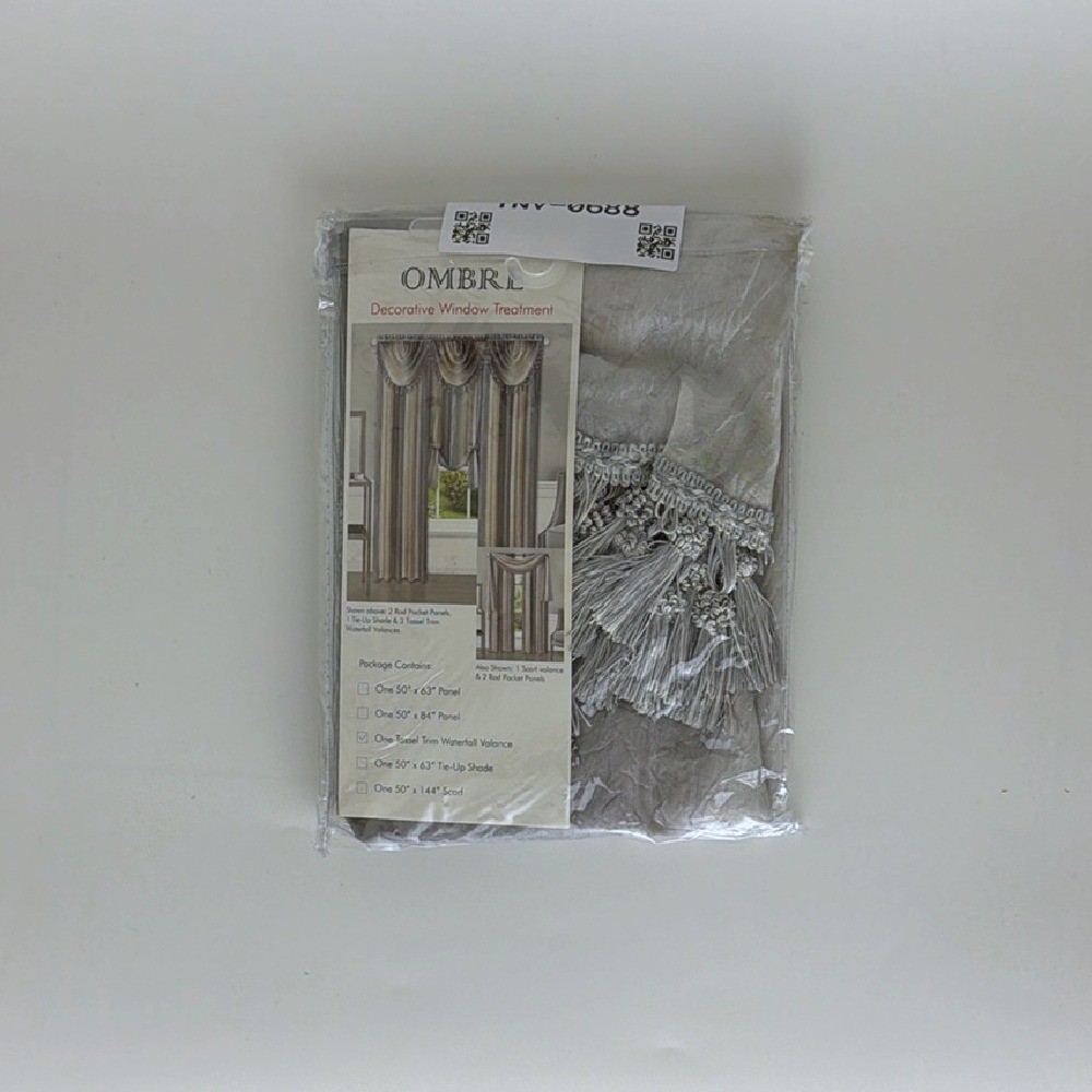 Achim Ombre Waterfall Valance Rod Pocket 46″x42″ Gray Light Filtering