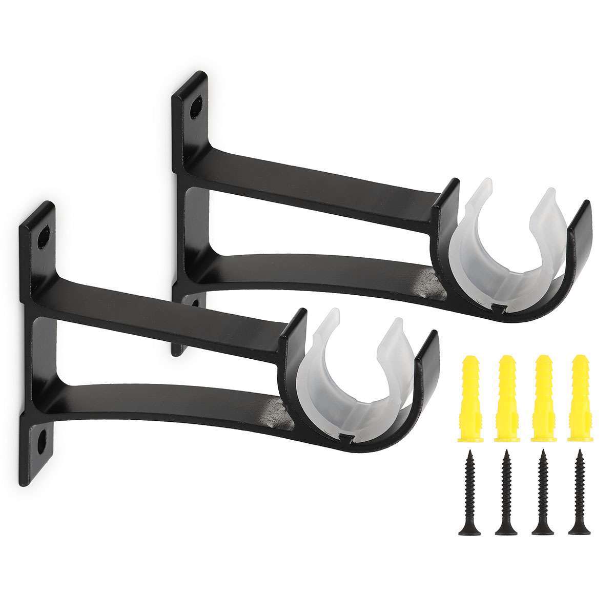 2/4/6 Curtain Pole Rod Brackets Window Holder Aluminum Alloy Heavy Duty Hardware