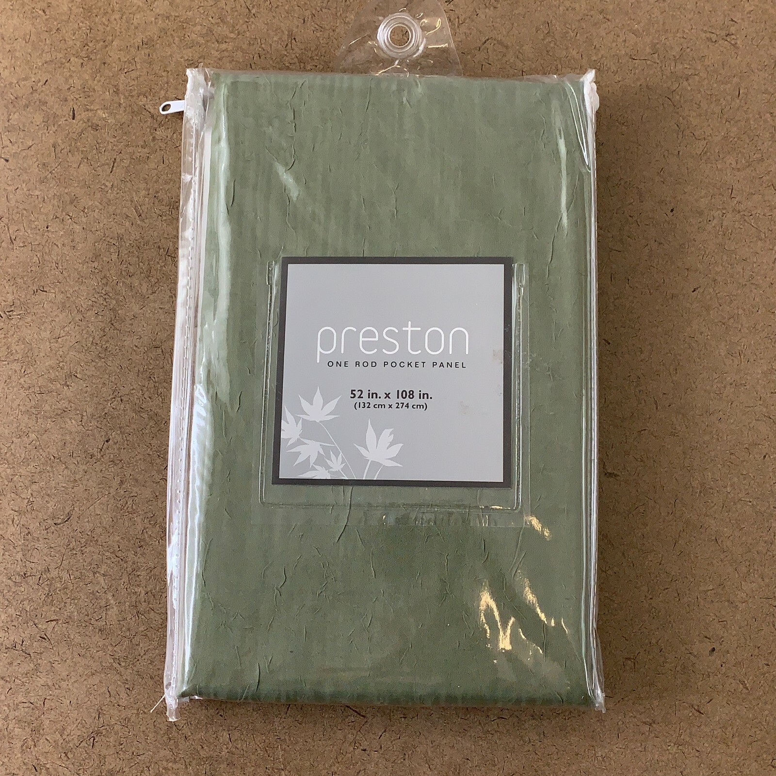 Preston One Rod Pocket Panel Basil Green 52in X 108in One Panel NWT
