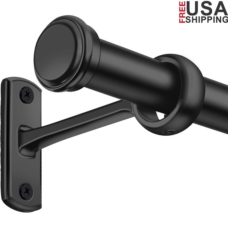 Durable Adjustable Telescoping Curtain Rod Heavy Duty Metal Indoor Outdoor Use