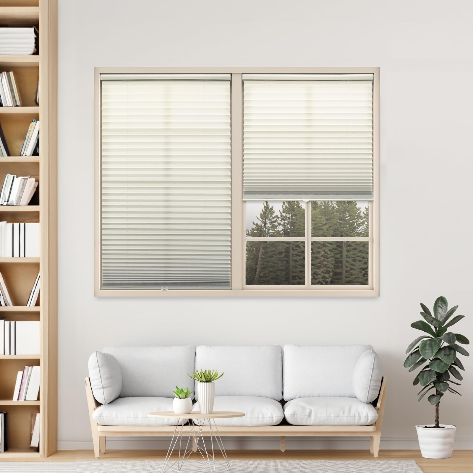 Dez Furnishings Cordless 1 Signature Light Filtering Pleated Fabric Shade 46.5