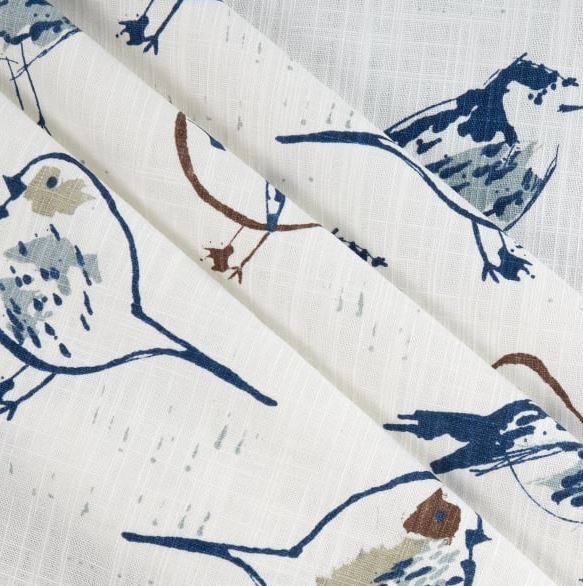 Blue Bird Curtains Window Treatments Custom Drapery Panels Vintage Home Decor