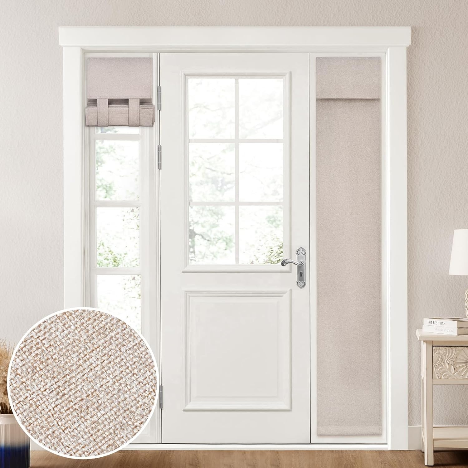 Natural Linen Blackout Door Curtain – 12×68 Inch, Ideal for Bedrooms & Nurseries