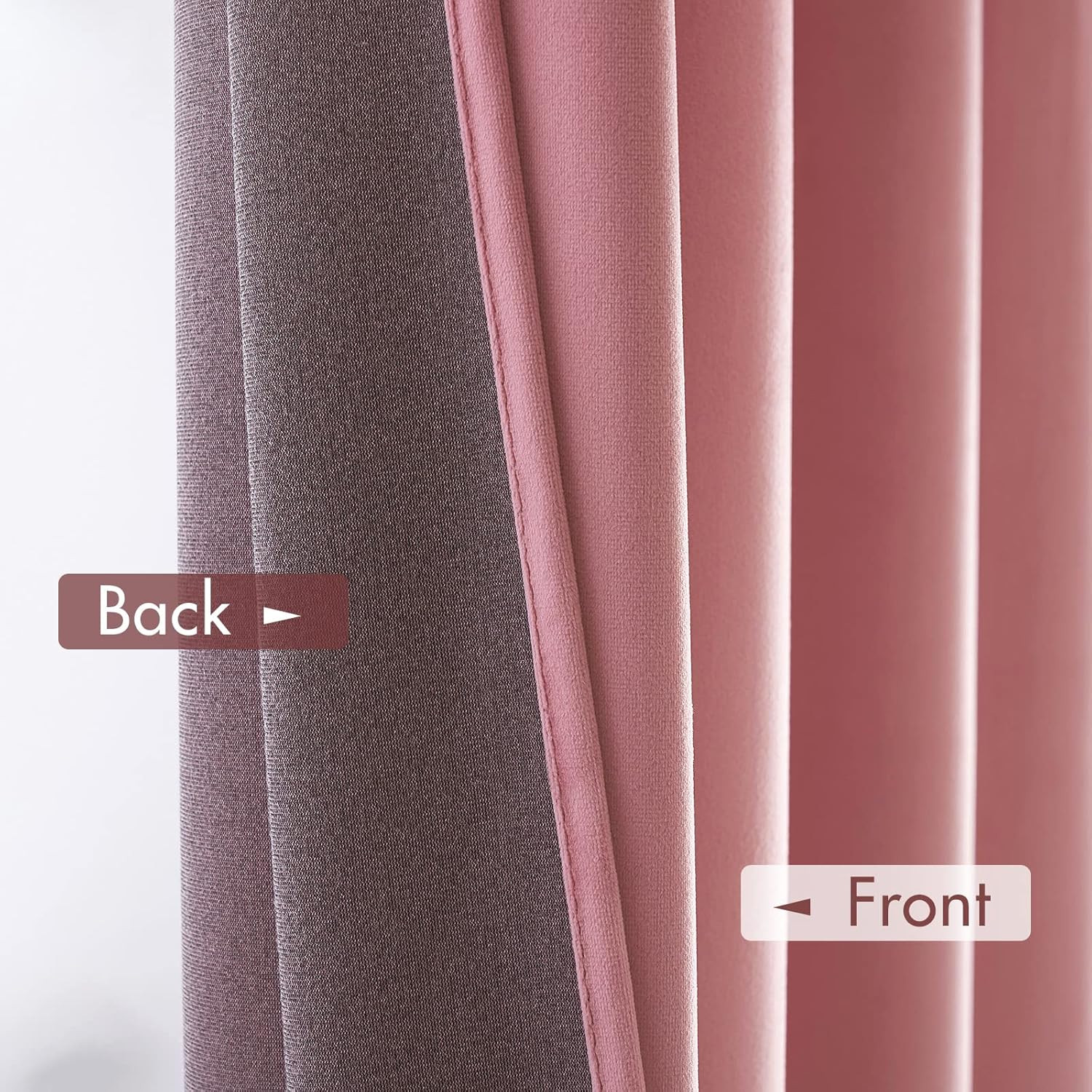 MIULEE Blush Pink Velvet Curtains Thermal Insulated Blackout Curtain Drapes for