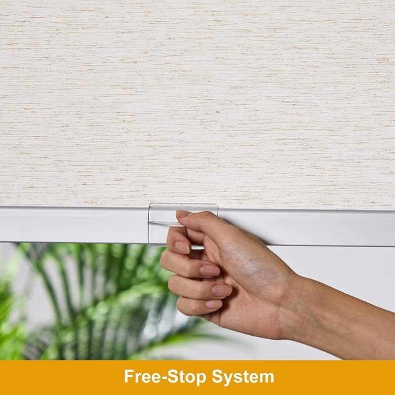 Persilux Window Roller Shades Free-Stop Cordless Light Filtering 24″x72″ Cream