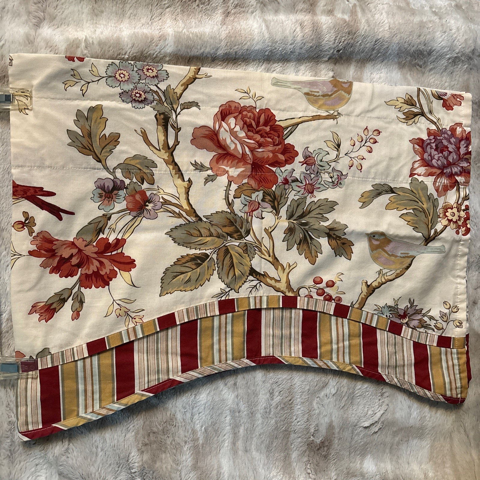 Waverly Valances Set 3 Floral Jacobean Charleston Chirp Cotton Birds 51×18 EUC