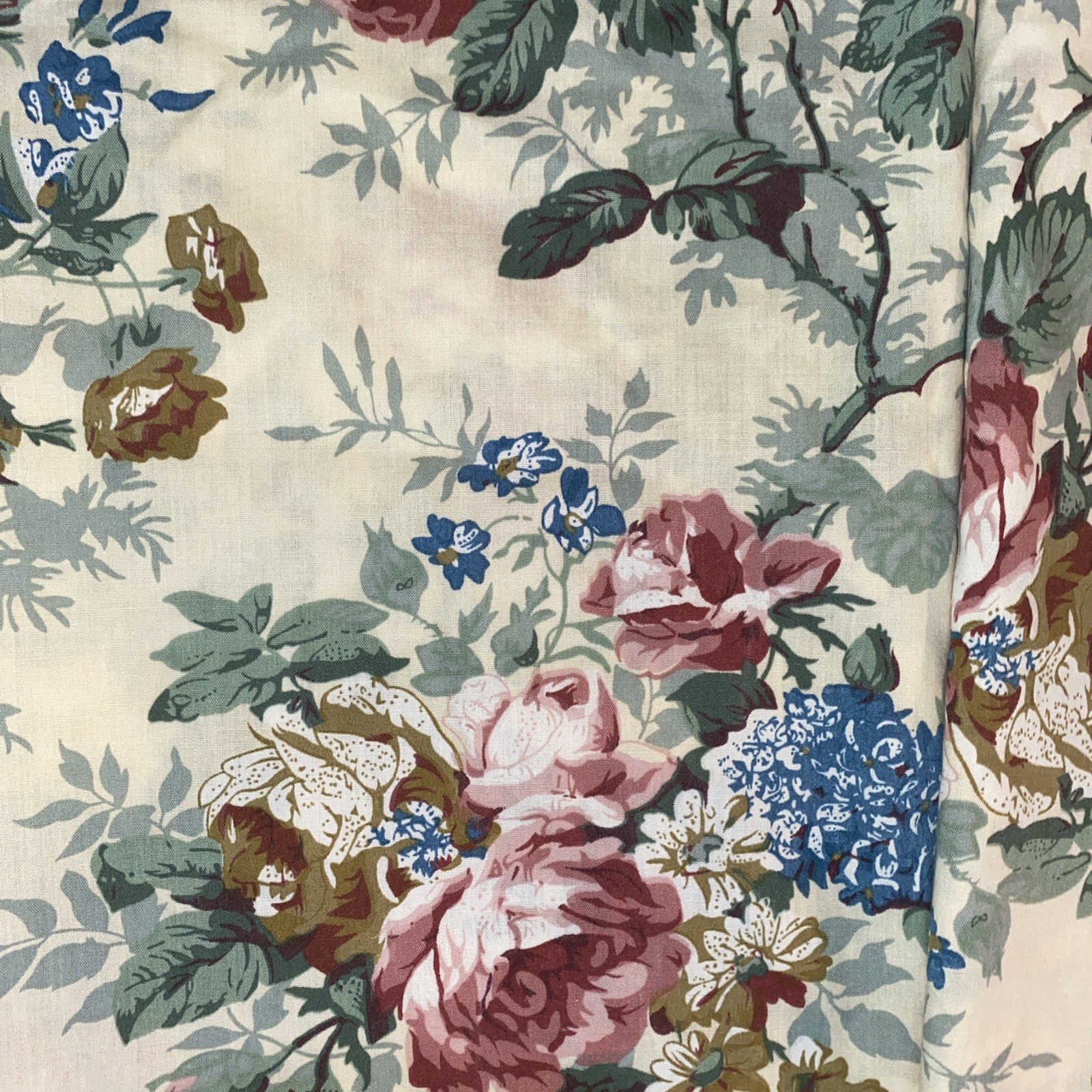 JC PENNEY HOME COLLECTION CURTAIN 2 PANELS PINK CABBAGE ROSE FLORAL COTTAGE 82″