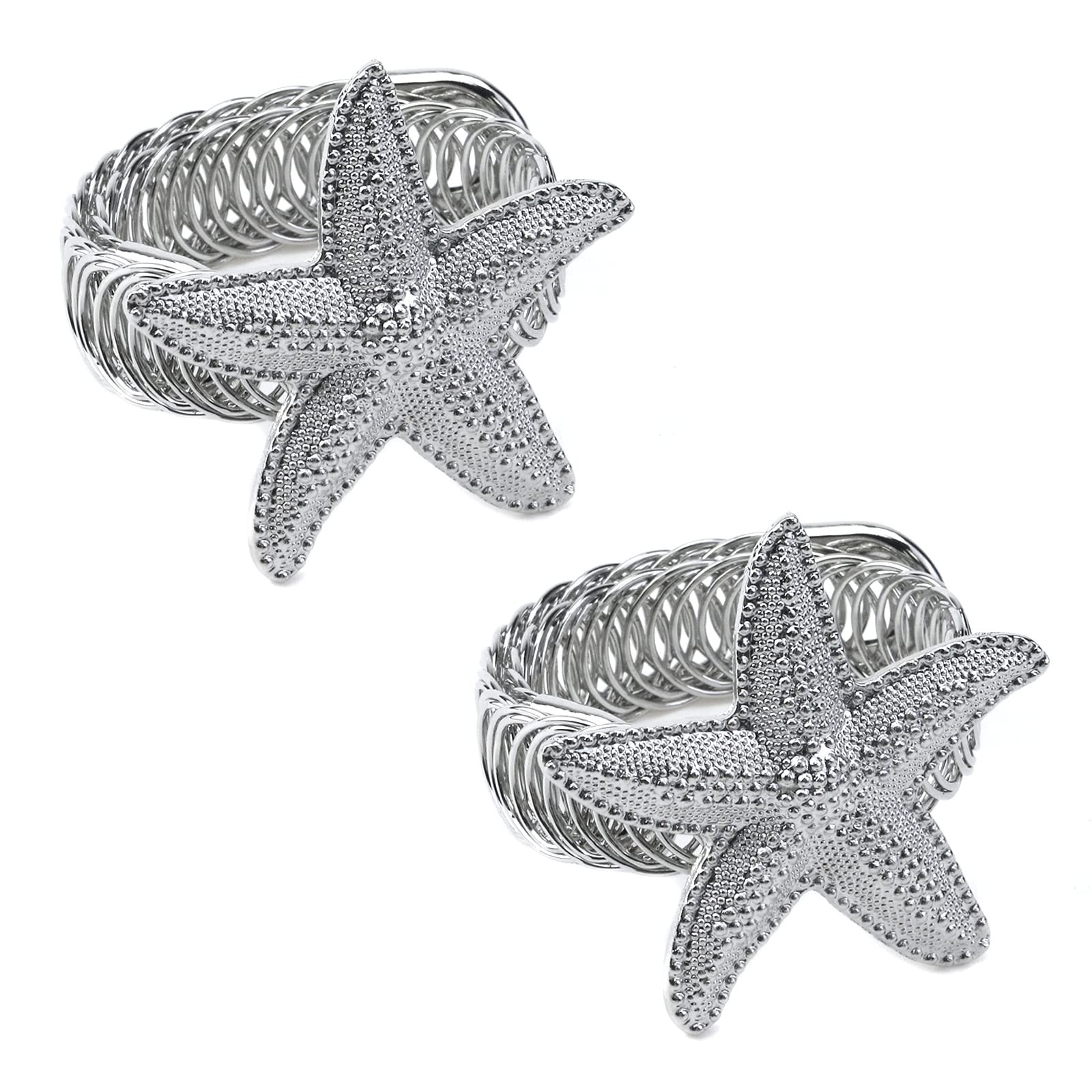 2 PCS Silver Starfish Curtain Tiebacks Adjustable Tie Back Holders Buckles