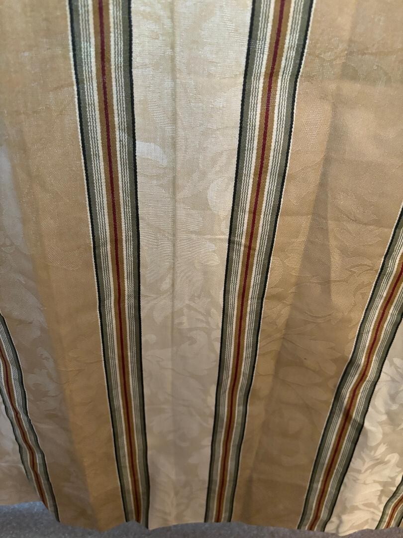 WAVERLY ~CAPULET STRIPED PARCHMENT LINED CURTAIN PANEL #354