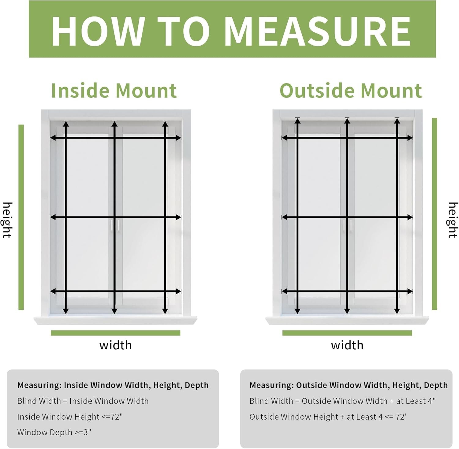 34″ W x 72″ H 100% Blackout Roller Shades for Indoor Windows w Thermal Insulated