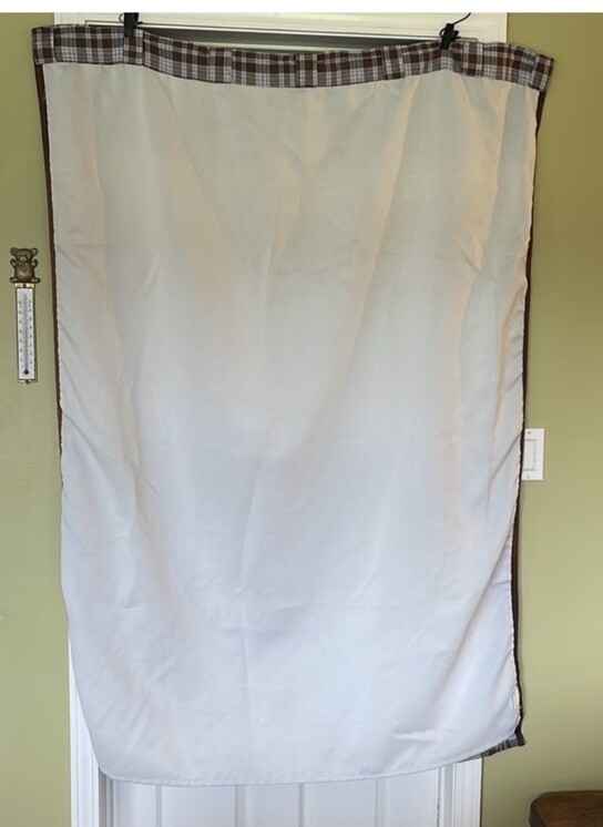 Pottery Barn Madras Patchwork Drapes 1Pair (2 Panels) Blue Brown Plaid