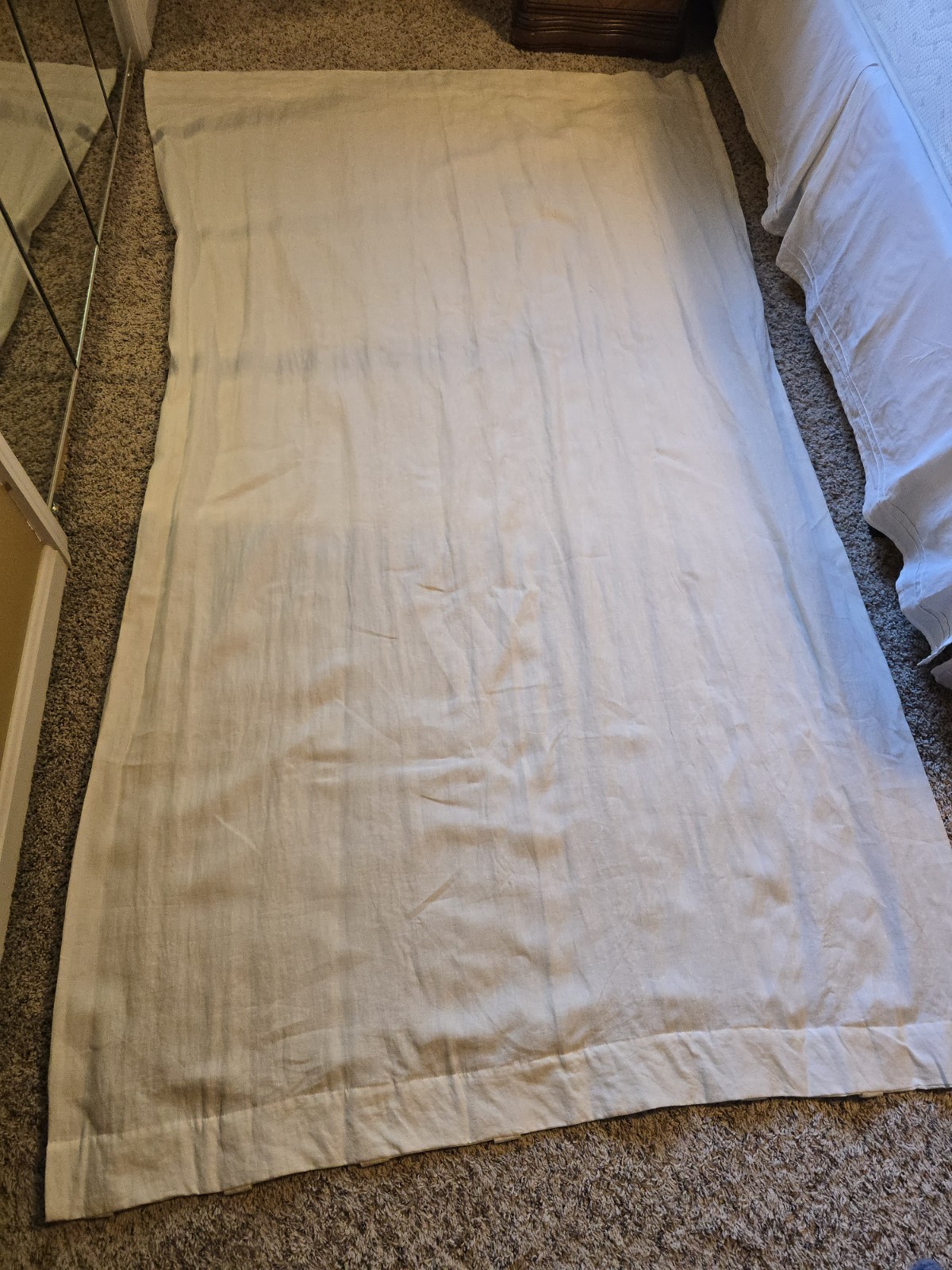 Pottery Barn Ivory Belgian Flax Linen Classic Lined Curtain Panel 50×84