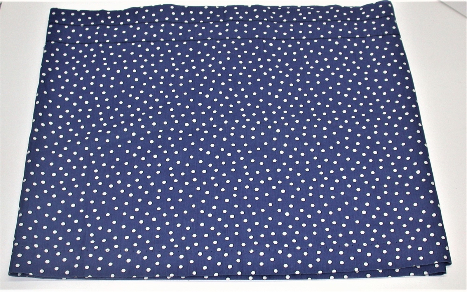 Cotton Blend Valance ~ Navy Blue & White Polka Dot ~ 18.5″ Long x 88″ Wide