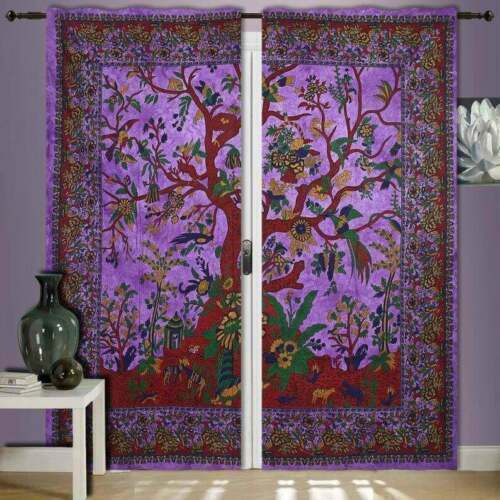 Indian Mandala Tapestry Curtains drapes Wall Hanging Valances Home Décor Curtain