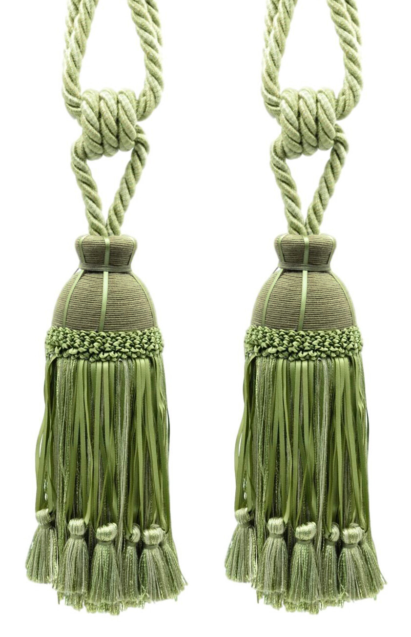 DÉCOPRO Tassel Tieback, Color# 61601 – Dark Brown Green [Set of 2]