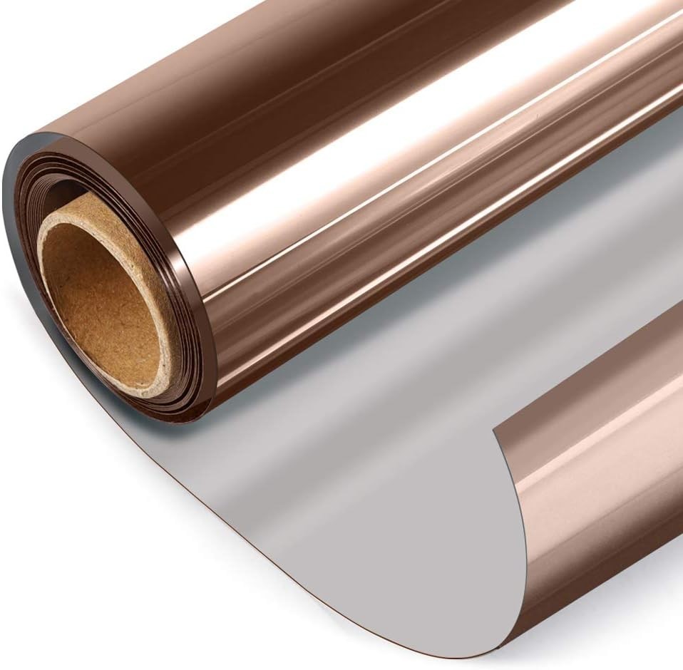 HIDBEA One Way Window Film Non-Adhesive 35.4 x 78.7 Inch Brown