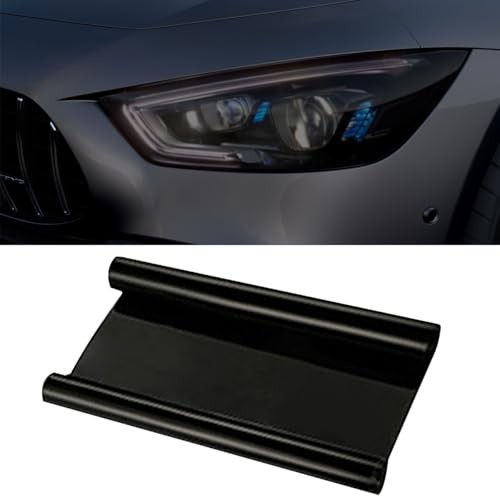 ZIMISI 11.88×48 Inches Car Headlight Tint Film, Self Adhesive Vinyl Dark Black