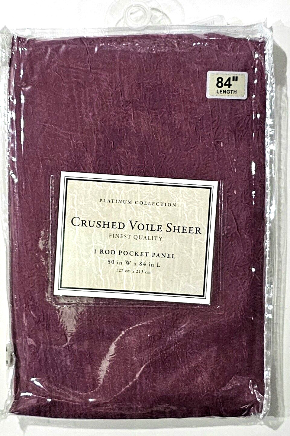 Platinum Collection Crushed Voile Sheer 1 Rod Pocket Panel 50×84 Amethyst RN…