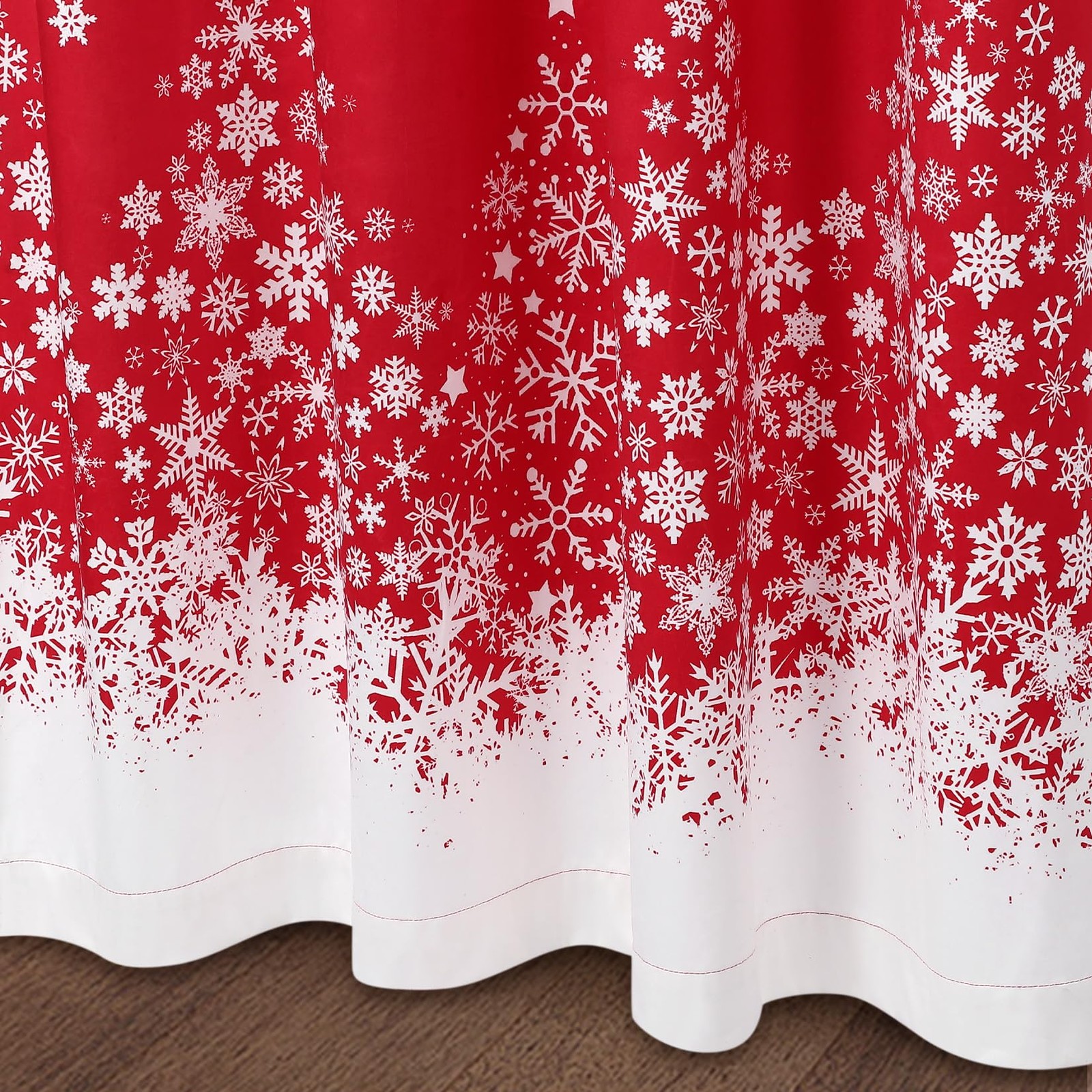 Caromio Christmas Curtains For Living Room 95 Inch Red Christmas Snowflake