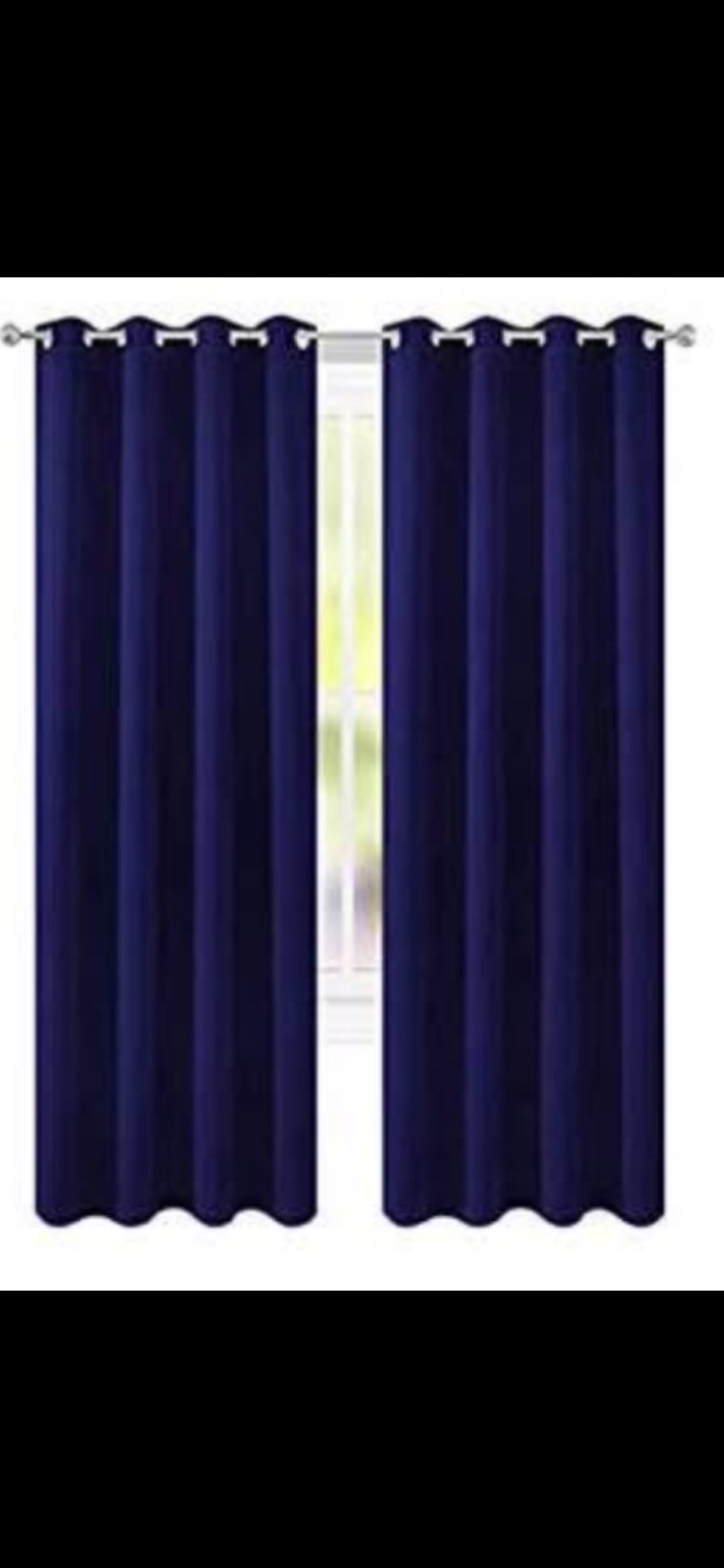 Floweroom Blackout Thermal Insulated Draperies W/grommet Navy 52×96” 2 Panels
