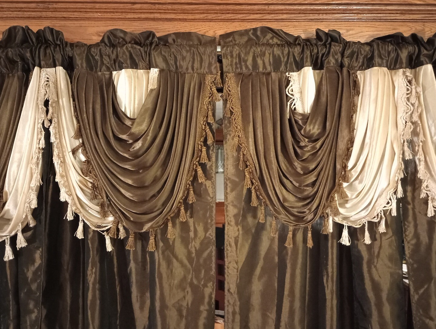 Window Curtain Set – 53-Inch W X 84-Inch L Panels 2 Sets W Attached Valances