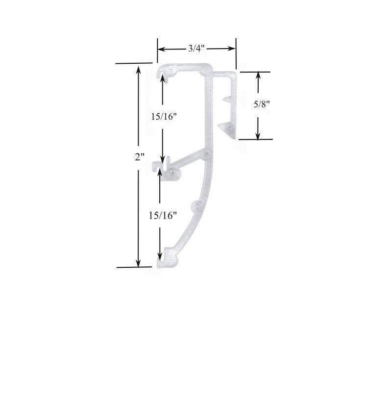 PICK-A-PACK SIZE – 1″ Double Slat CLEAR VALANCE CLIPS for WOOD or MINI BLINDS