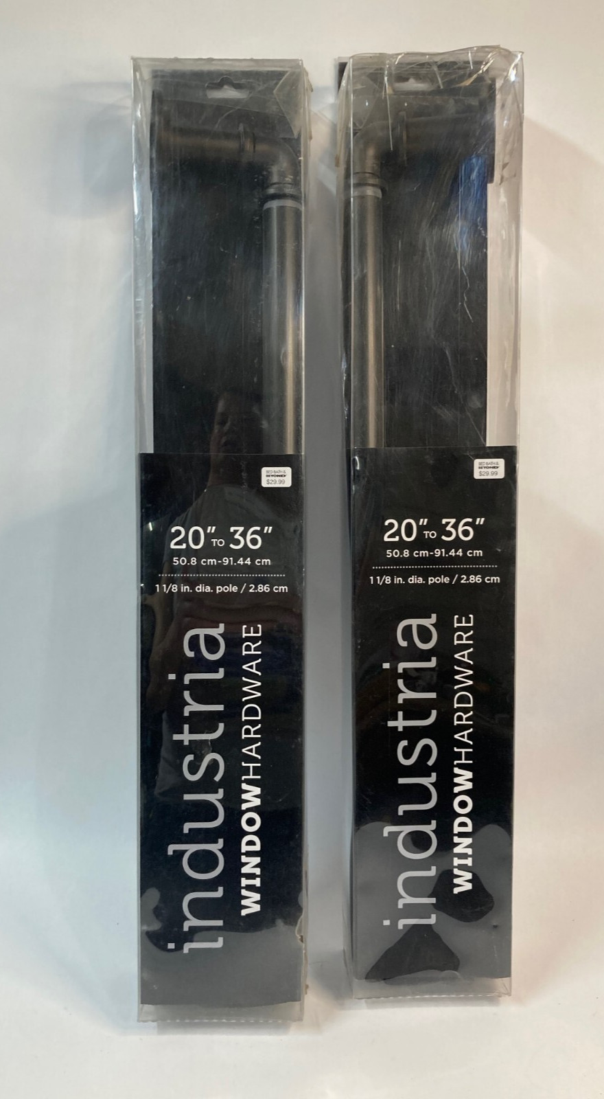 2 Bed Bath and Beyond Industria Hardware Curtain Rods – 20″ – 36″