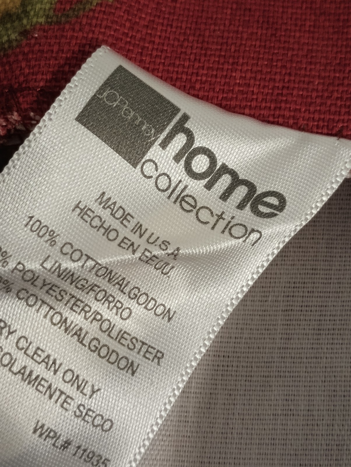 JCPenney Home Burgundy Floral Print Pinch Pleated Curtain 2 Panels Opaque