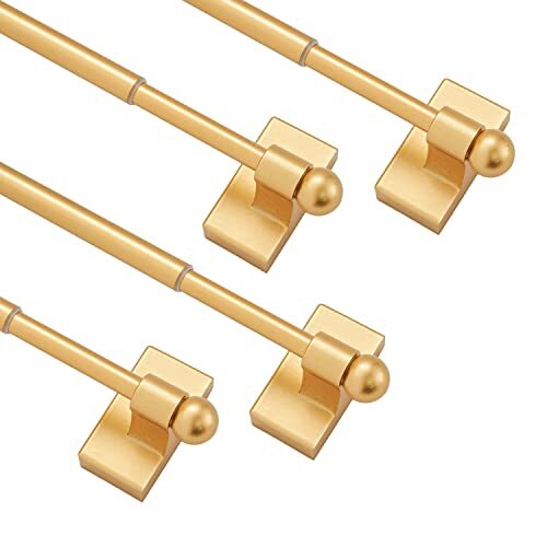 4 Pack Magnetic Curtain Rods Adjustable Metal Doors Magnetic Rods, 16-28 Inch
