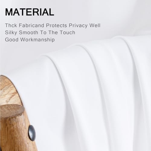 Non-See-Through French Door Curtains for Door Window, Privacy Light Filtering Sh