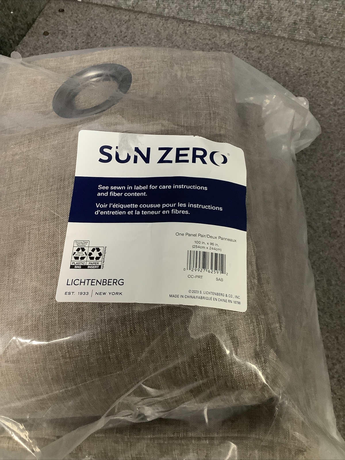 Sun Zero One Panel Pair CC-LichtenBerg 100” x 96” Brown M33D