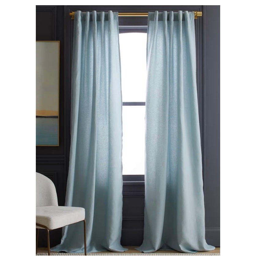 Quince European Linen Room Darkening Curtain White 49X108 #3