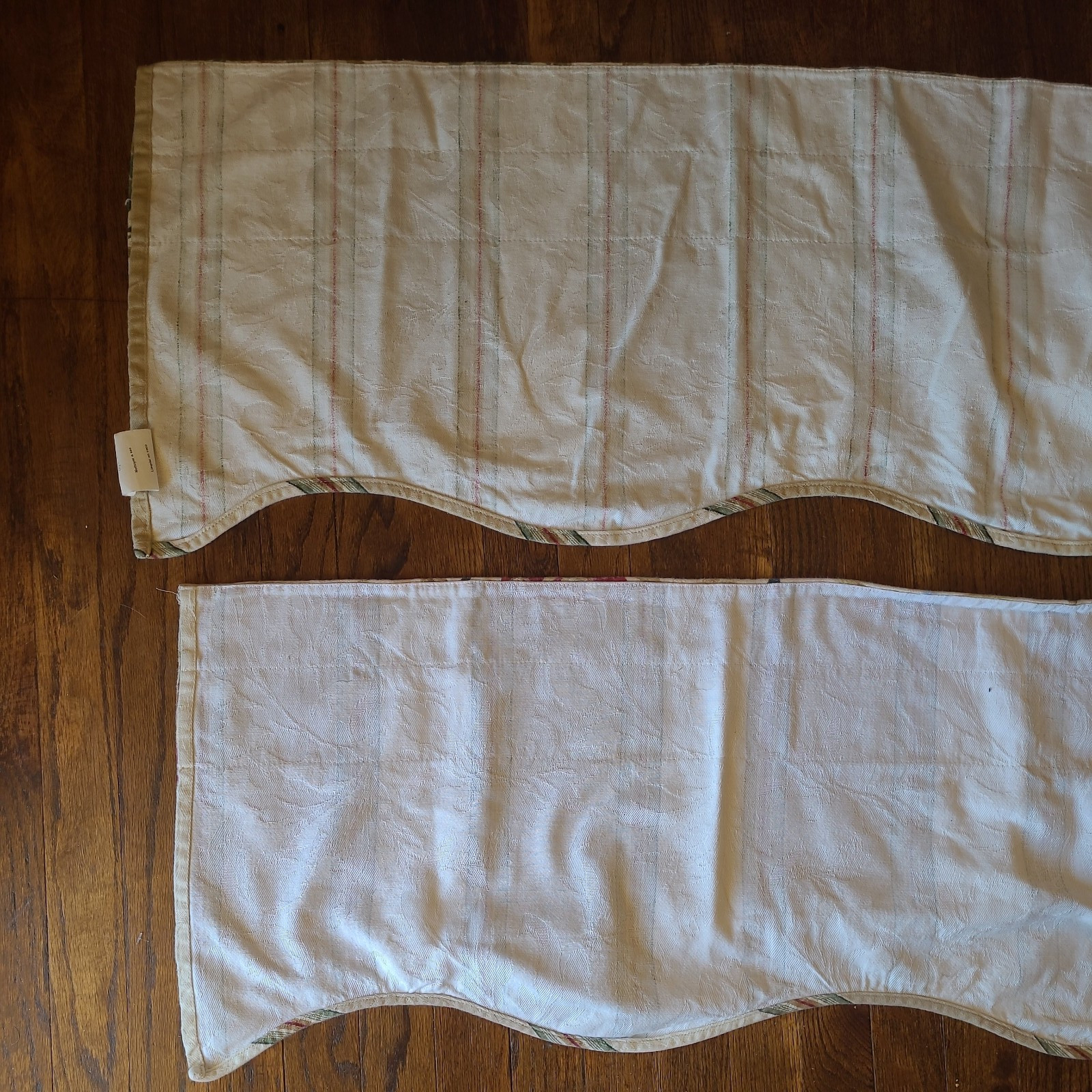2 Waverly Window Valances Scalloped Floral 6’X15″ Pair Cottage Core Flowers