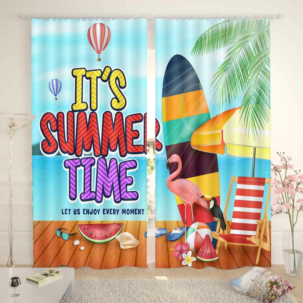 Rocket Worry Light Sky 3D Curtain Blockout Photo Printing Curtains Drape Fabric