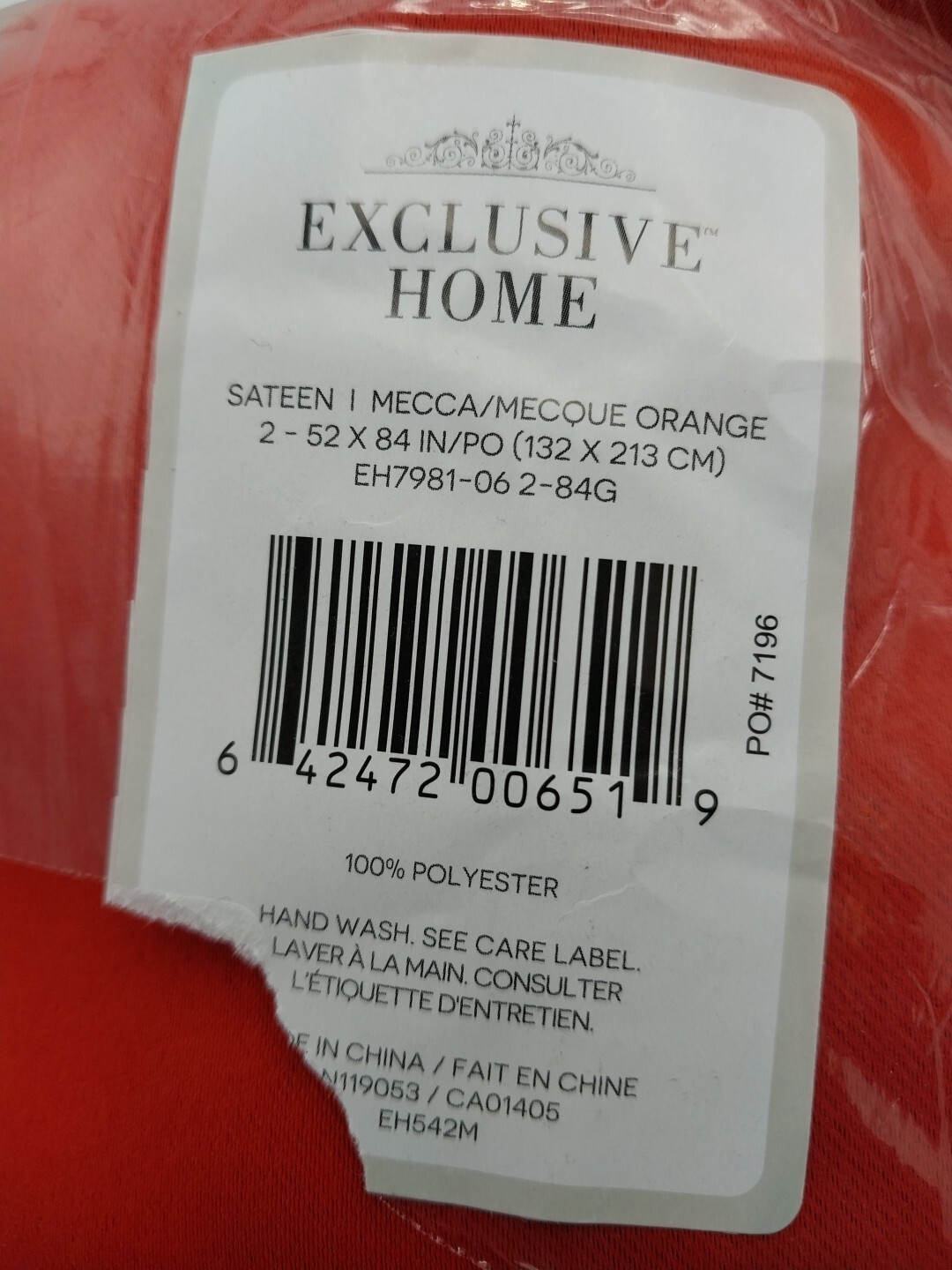 Exclusive Home Satin Orange Grommet Panel Set Of 2 Curtain 52in W x 84in L